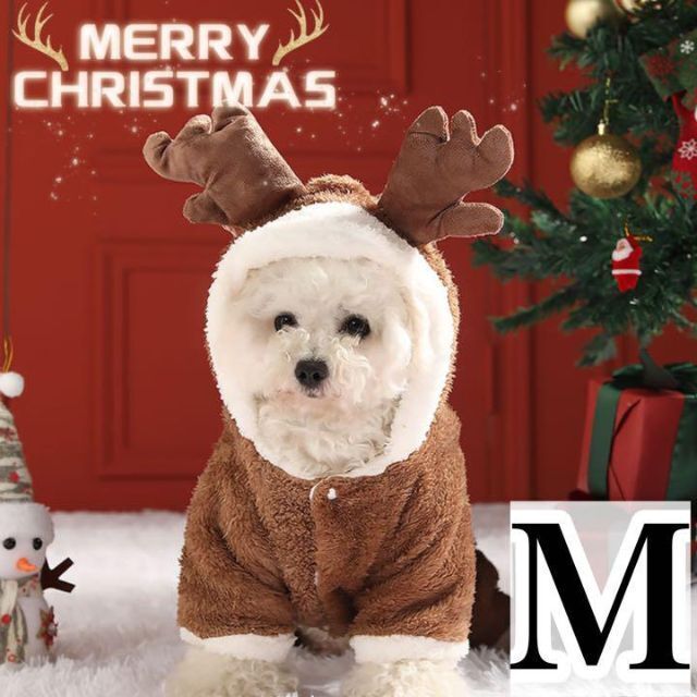 トナカイ 犬 猫 服 M コスプレ 衣装 クリスマス ドッグ ウェア