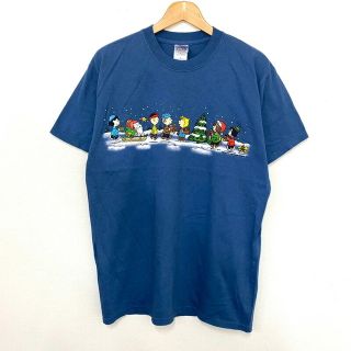 ピーナッツ PEANUTS スヌーピー プリント Tシャツ 半袖 サイズ：M ブルーグレー古着 【中古】(Tシャツ/カットソー(半袖/袖なし))