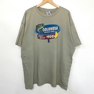 チャンピオン(Champion)のコロンビア Colombia 半袖 Tシャツ ブラックバス プリント サイズ：XXL ベージュ古着 【中古】(Tシャツ/カットソー(半袖/袖なし))