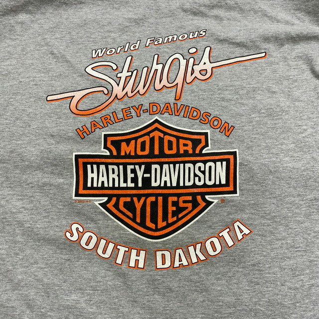 ハーレーダビットソン HARLEY-DAVIDSON Tシャツ 半袖 両面 プリント MADE IN USA サイズ：XL グレー