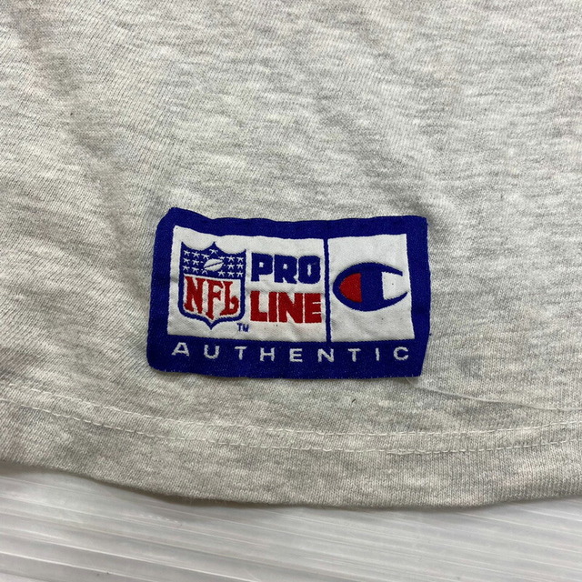 Champion(チャンピオン)の90’s チャンピオン Champion BUFFALO BILLS 半袖 Tシャツ プリント MADE IN USA サイズ：XL ヘザーグレー古着 【中古】 メンズのトップス(Tシャツ/カットソー(半袖/袖なし))の商品写真