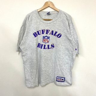 チャンピオン(Champion)の90’s チャンピオン Champion BUFFALO BILLS 半袖 Tシャツ プリント MADE IN USA サイズ：XL ヘザーグレー古着 【中古】(Tシャツ/カットソー(半袖/袖なし))