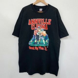 90’s FRUIT OF THE LOOM 半袖 Tシャツ アメフト プリント MADE IN USA サイズ：XL ブラック 【中古】(Tシャツ/カットソー(半袖/袖なし))