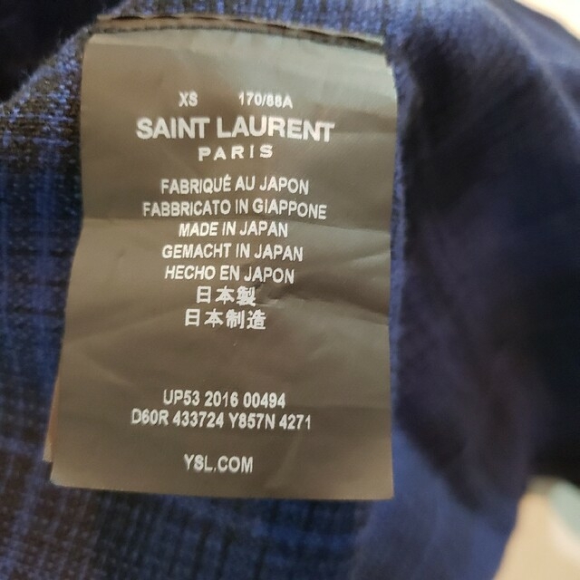 SAINT LAURENT 16AW サンローラン ウール チェックシャツ XS