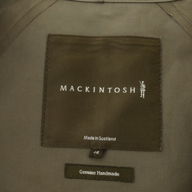 MACKINTOSH　ゴム引きフーデットコート　裏地ボーダー英国製サイズ34