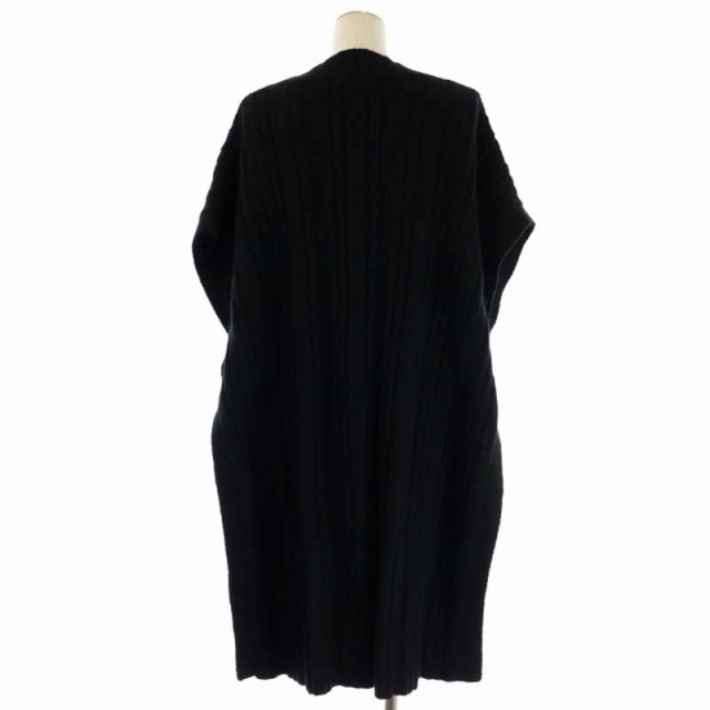 ルシェルブルー 21SS ニット ランダムリブ ベスト バックロング 36 黒