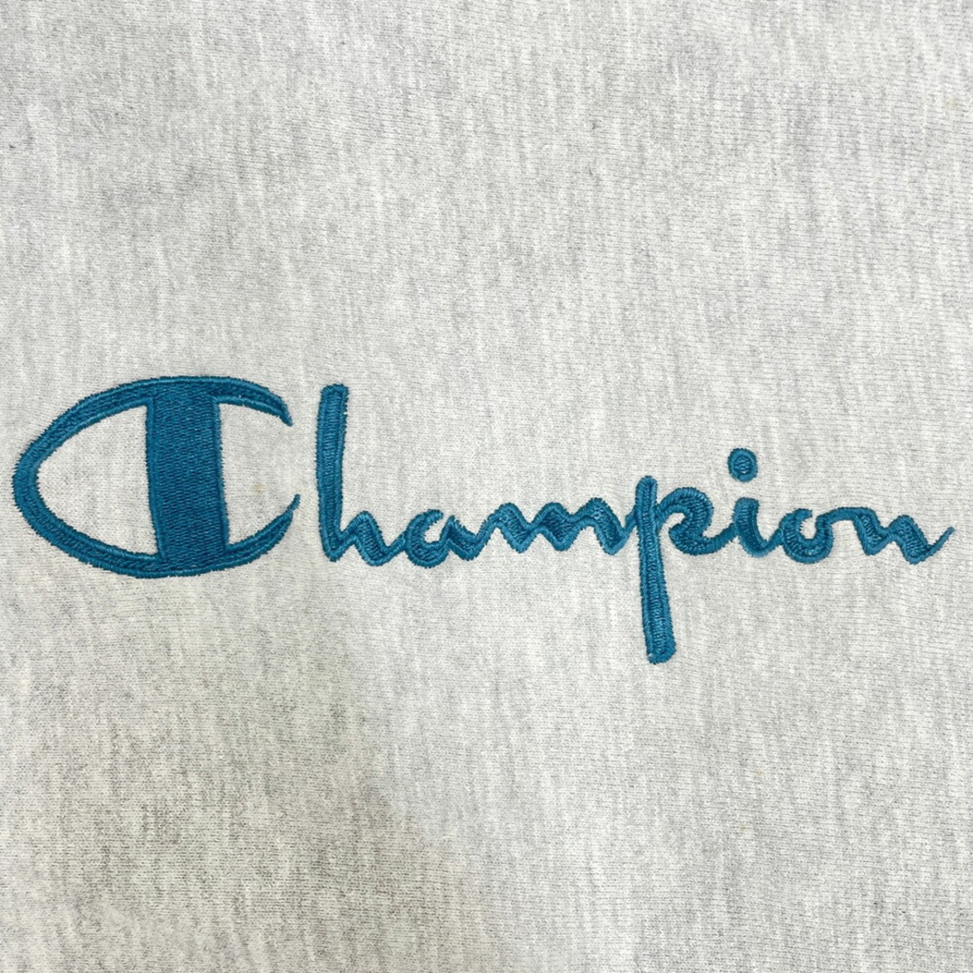 90's チャンピオン Champion リバースウィーブ REVERSE WEAVE スウェット シャツ トレーナー トリム リブボーダー  サイズ：X-LARGE グレー×ブルー系 Made in U.S.A.古着 【中古】