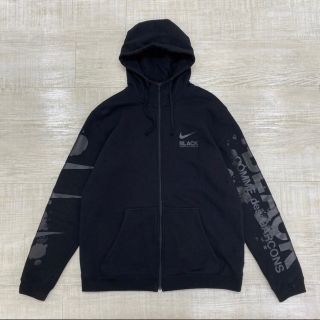 18aw ブラック ギャルソン x NIKE 胸 ロゴ ジップ パーカー XL