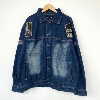 ロウブルー Raw Blue デニム ジージャン ボクシング ワッペン、刺繍  サイズ：XL インディゴ 【中古】(その他)