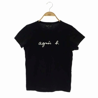 アニエスベー(agnes b.)のアニエスベー カットソー Tシャツ 半袖 ロゴ プリント クルーネック 1 黒(カットソー(半袖/袖なし))