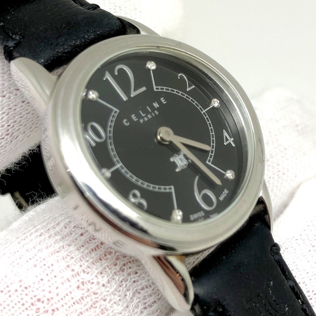 celine(セリーヌ)のCELINE セリーヌ クォーツ時計 SS ステンレス レザーベルト レディースのファッション小物(腕時計)の商品写真