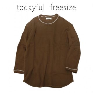 トゥデイフル(TODAYFUL)のtodayful トゥデイフル ダブルフェイスストレッチプルオーバー フリー(カットソー(長袖/七分))