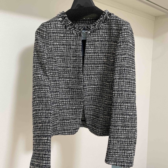 新品】ラメループモールツイード ネイビー系-