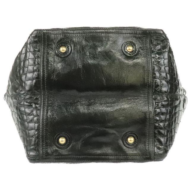 イヴサンローラン トートバッグ 中古 ブラック パテントレザー Yves Saint Laurent 【中古】 | 肩掛け 手提げ バック ハンドバッグ クロコ型押し 黒 エナメル ダウンタウン リヴゴーシュ レディース ファッション カバン 鞄 ブランド ABランク
