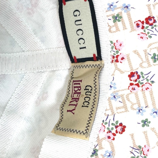 Gucci(グッチ)のグッチ GUCCI ハット 634375 リバティ Liberty 帽子 花柄 フローラ フラワー ハット コットン ピンク 未使用 レディースの帽子(ハット)の商品写真