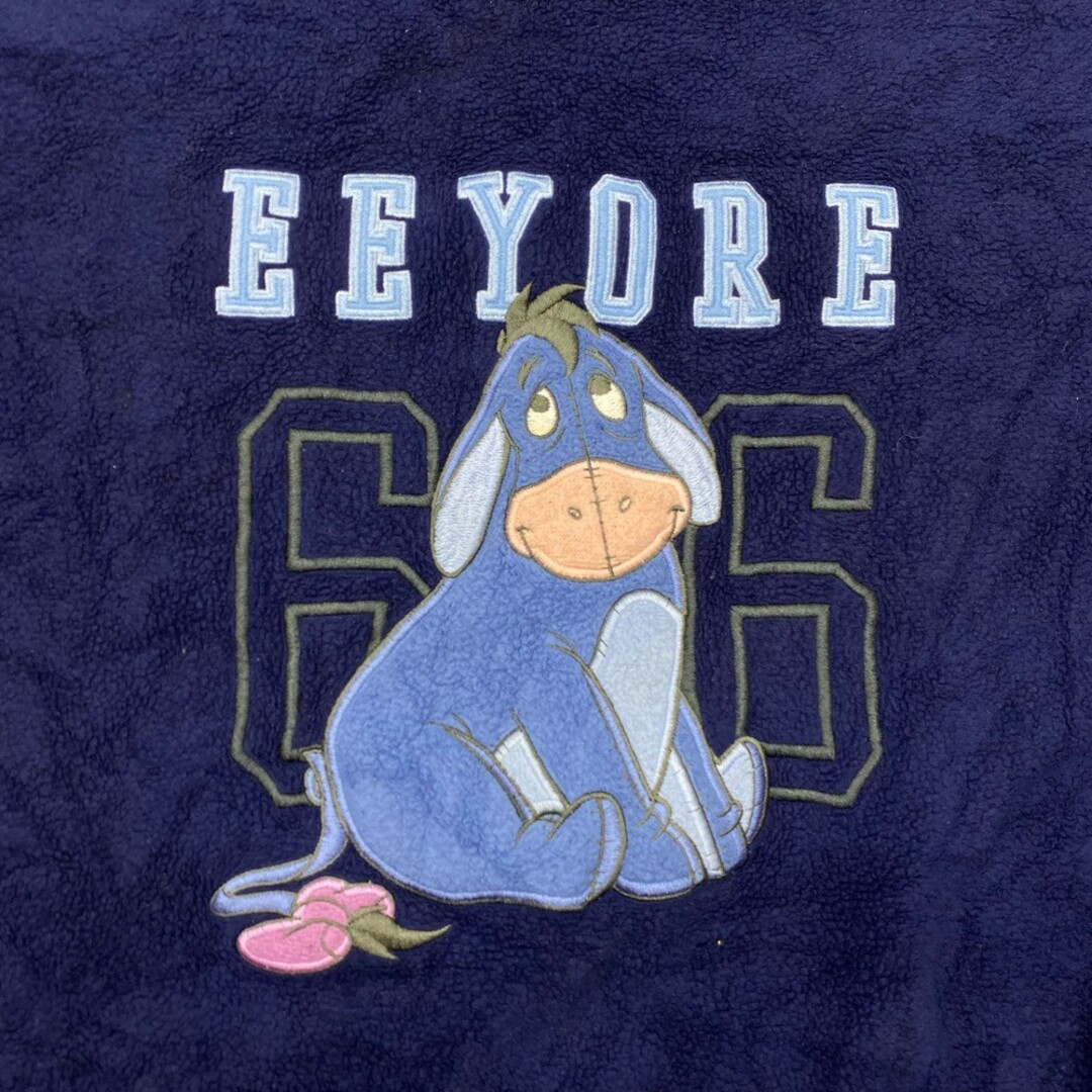 Disney(ディズニー)のディズニー DISNEY store プルオーバー フリース トレーナー くまのプーさん EEYORE 刺繍 長袖 サイズ：L ネイビー古着 【中古】 メンズのトップス(スウェット)の商品写真