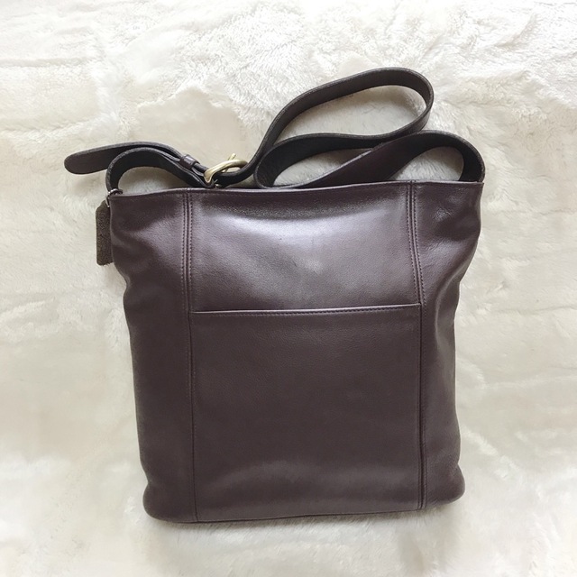 良品 オールドコーチ COACH ショルダーバッグ グラブタンレザー ブラウン 2