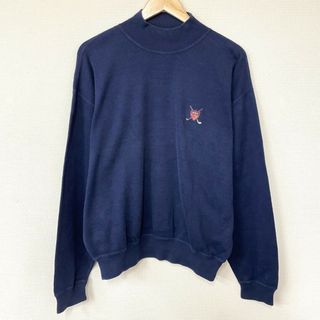 ラルフローレン(Ralph Lauren)のポロ ゴルフ ラルフローレン POLO GOLF RALPH LAUREN コットン ニット セーター モックネック ワンポイント ロゴ 刺繍 無地 ロングスリーブ 長袖 サイズ：XL ネイビー 【中古】(ニット/セーター)