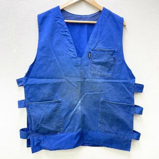 mellow オリジナル リメイク フランス軍 モチーフ ユーロワーク ガオベスト Euro Work GAO Vest サイズ：MEN'S L位 ブルー古着 【中古】(ベスト)