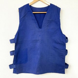 mellow オリジナル リメイク フランス軍 モチーフ ユーロワーク ガオベスト Euro Work GAO Vest サイズ：MEN'S M位 ネイビー古着 【中古】(ベスト)