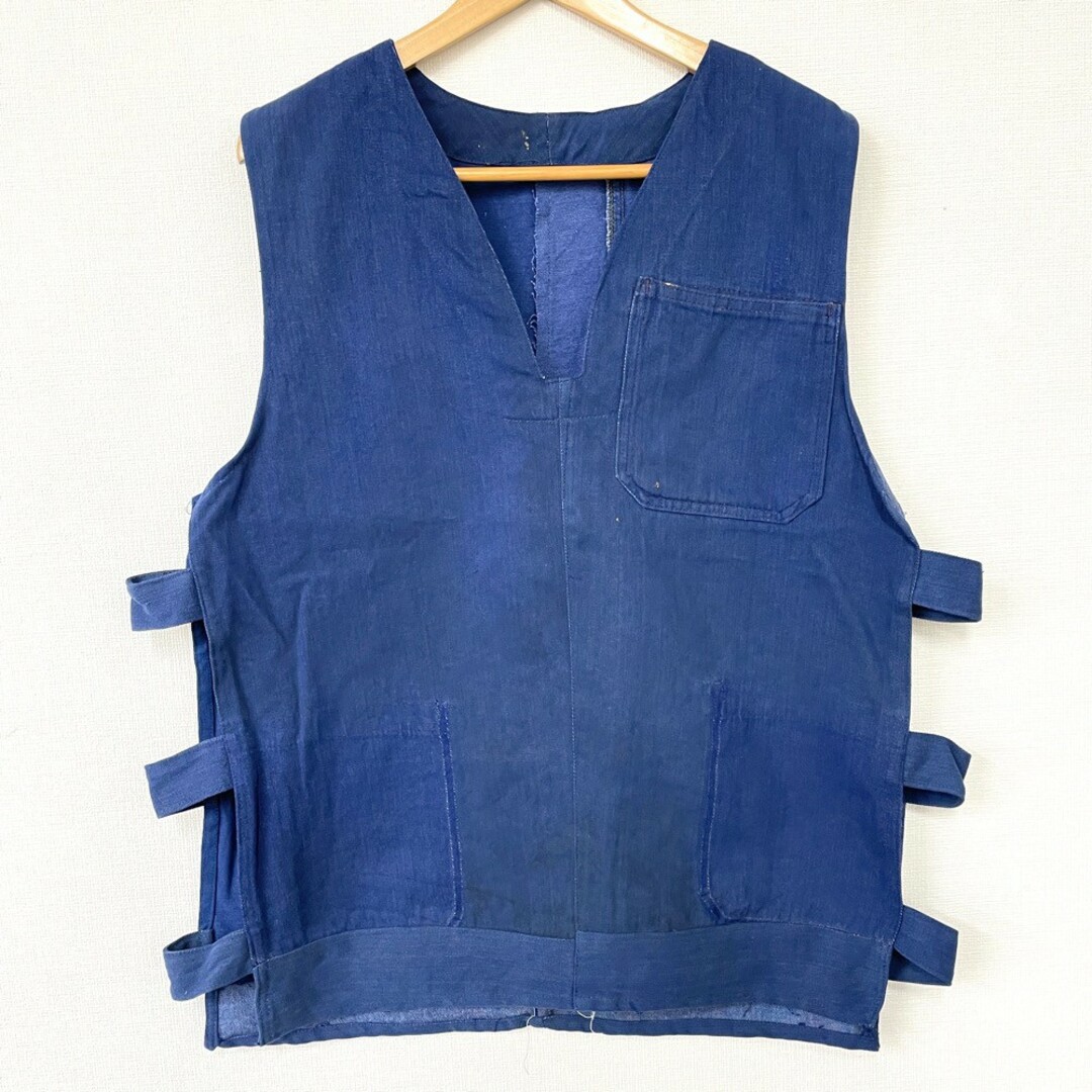 mellow オリジナル リメイク フランス軍 モチーフ ユーロワーク ガオベスト Euro Work GAO Vest サイズ：MEN'S M位 ネイビー×ブルーグレー古着 【中古】 メンズのトップス(ベスト)の商品写真