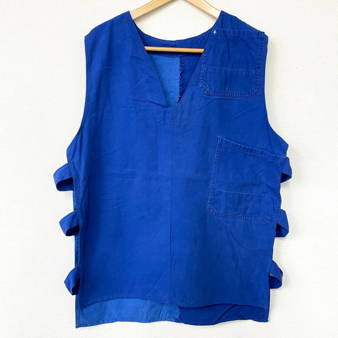 mellow オリジナル リメイク フランス軍 モチーフ ユーロワーク ガオベスト Euro Work GAO Vest ワンポイント 刺繍 サイズ：MEN'S M位 ブルー