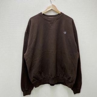 チャンピオン(Champion)のチャンピオン CHAMPION スウェット シャツ プルオーバー トレーナー ワンポイント ロゴ 刺繍 無地 長袖  サイズ：XL ブラウン古着 【中古】(スウェット)