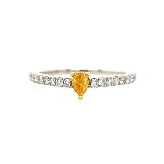 FANCY VIVID ORANGY YELLOW リング 0.176ct(リング(指輪))