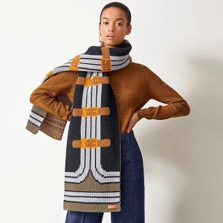 ★HERMES★未使用★カシミヤ100★グランデテヌエニットショール