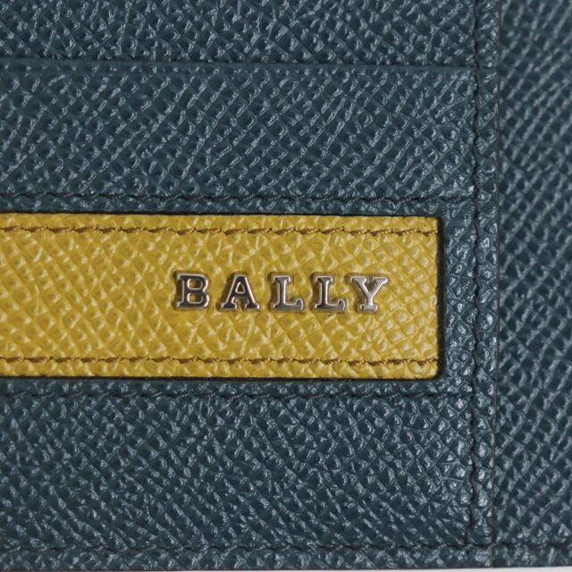 Bally(バリー)の未使用品▼BALLY バリー LORTYN ロゴ金具付き レザー カードケース/パスケース グリーン×黄土色 メンズ イタリア製 箱付き メンズのファッション小物(名刺入れ/定期入れ)の商品写真