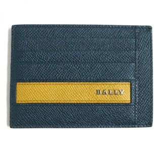 バリー(Bally)の未使用品▼BALLY バリー LORTYN ロゴ金具付き レザー カードケース/パスケース グリーン×黄土色 メンズ イタリア製 箱付き(名刺入れ/定期入れ)