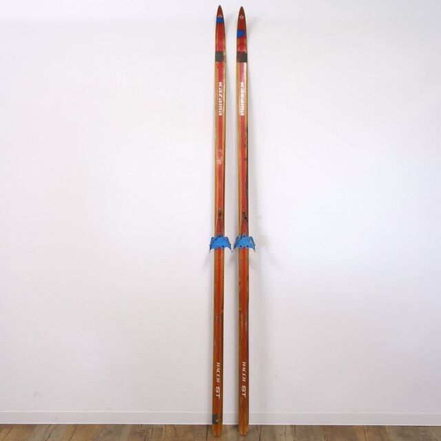 カザマ kazama ビンテージ 木製 スキー RACER-ST 200cm 45mm カザマ kazama ビンテージ 木製 スキー RACER-ST 200cm 45mm