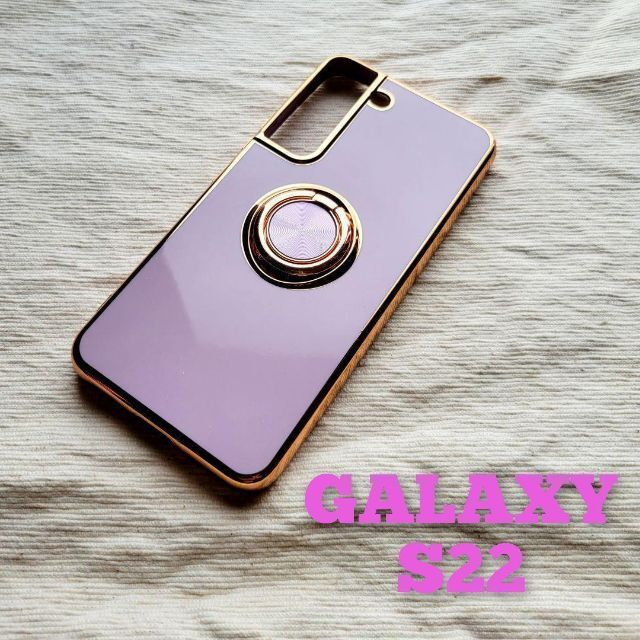 Galaxy S22 ケース スマホ 黒 リング付 ギャラクシー おしゃれ 韓国 スマホ/家電/カメラのスマホアクセサリー(Androidケース)の商品写真