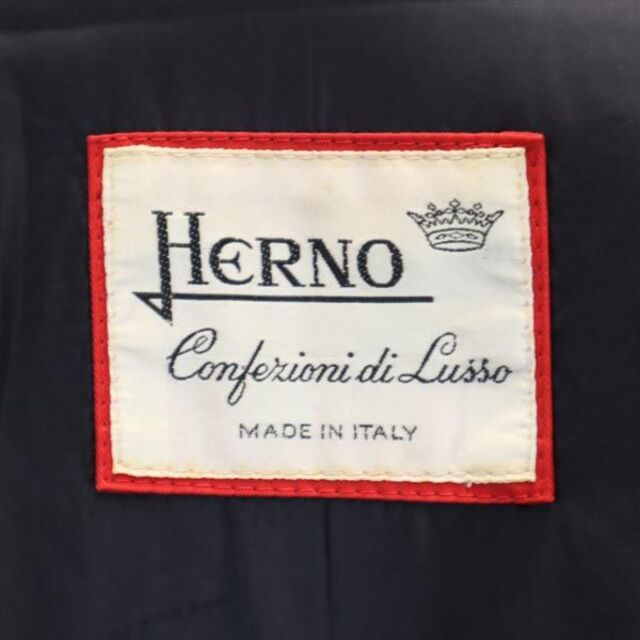 HERNO - ヘルノ イタリア製 カシミヤ ウール ブレンド コート 44 濃紺