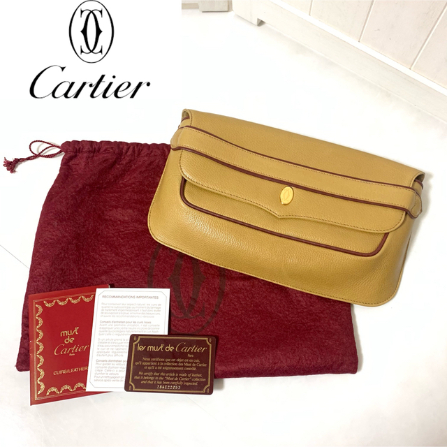 美品 Cartier カルティエ マストライン レザー クラッチバッグ 新色