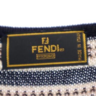 FENDI - フェンディ イタリア製 ボーダー ニット 42 茶系 FENDI 半袖 ...