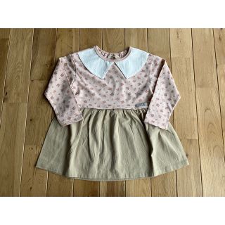 新品 女の子 ベビー ワンピース 長袖 小花柄 100センチ(ワンピース)