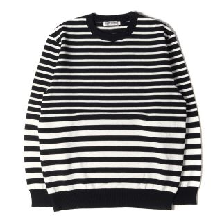 クーティー(COOTIE)のCOOTIE クーティー ニット ボーダー コットンニット セーター Progressive Border Knit Sweater 17SS ブラック ホワイト 黒白 L トップス 長袖 クルーネック【メンズ】【中古】【美品】(ニット/セーター)