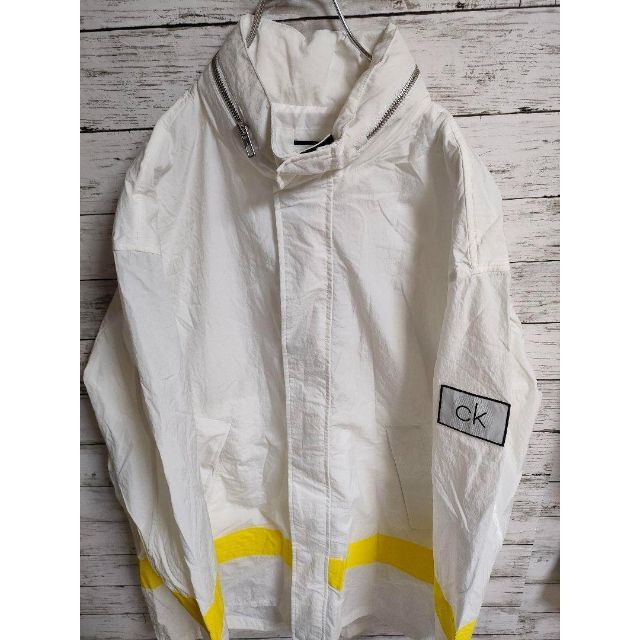 Calvin Klein ナイロン ホワイト ロングコート - ナイロンジャケット