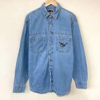 ハーレー(Hurley)のBIKER BLUES ハーレーダビッドソン HARLEY-DAVIDSON デニム シャツ ロングスリーブ ロゴ 刺繍 長袖 サイズ：L インディゴ MADE IN U.S.A古着 【中古】(シャツ)