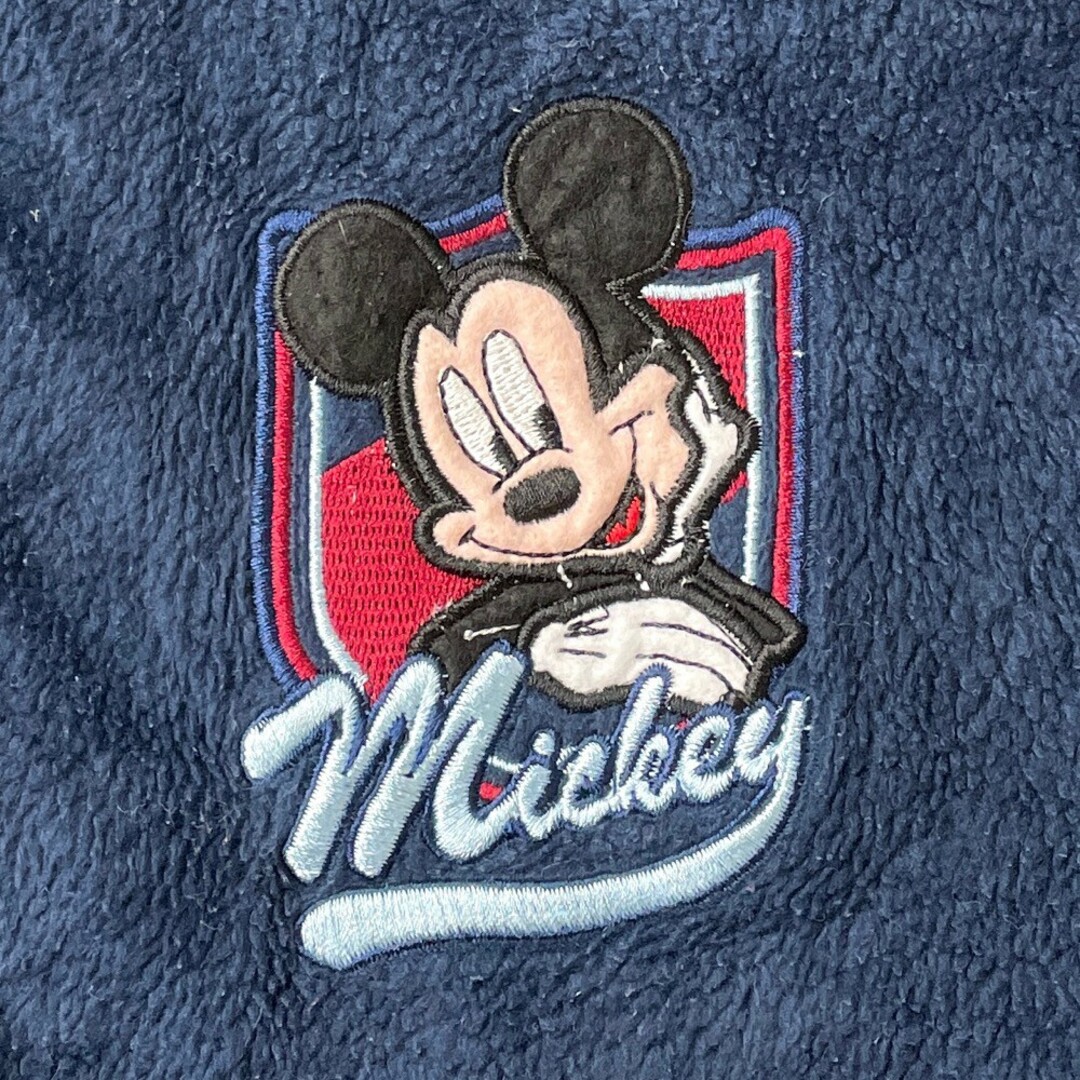 【希少】Disney 長袖パーカー ジップアップ プリント 刺繍 ミッキー ロゴ