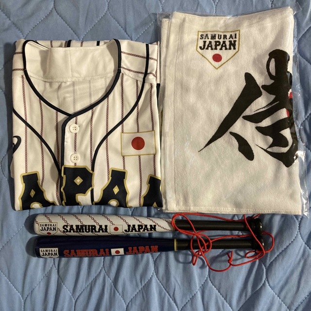 asics - WBC 侍JAPANレプリカユニフォー厶無地＆応援用タオル&バット3