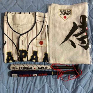 アシックス(asics)のWBC 侍JAPANレプリカユニフォー厶無地＆応援用タオル&バット3点セット (応援グッズ)