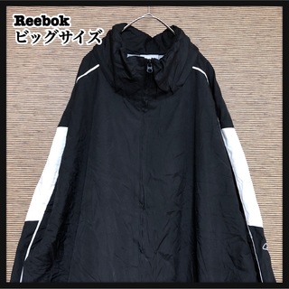 リーボック(Reebok)の【リーボック】ナイロンジャンパー　刺繍ロゴ　ワンポイント　黒　ビッグサイズ6(ナイロンジャケット)