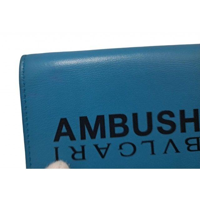 ブルガリ 財布 AMBUSH コラボ セルペンティ 三つ折り ブルー レザー