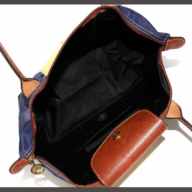 LONGCHAMP(ロンシャン)のロンシャン ル プリアージュ トートバッグ ハンドバッグ バイカラー 紺 黄色 レディースのバッグ(トートバッグ)の商品写真