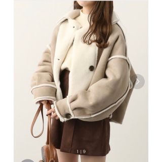 Heather リバーシブルムートンボアモコモココート