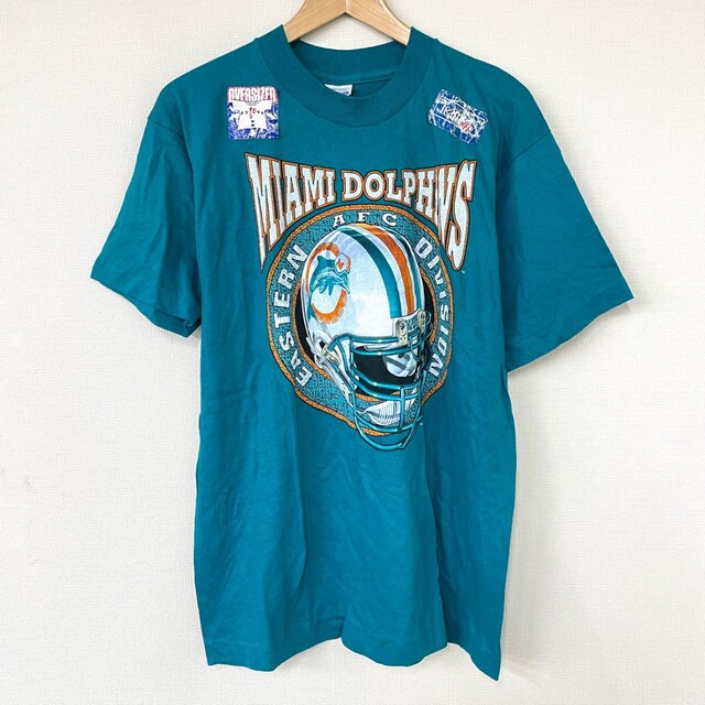 SALEM NFL Miami Dolphins マイアミ ドルフィンズ Tシャツ 半袖 プリント サイズ：M ブルーグリーン MADE IN U.S.A Deadstock デッドストック