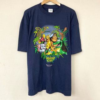 レインフォレスト カフェ Rainforest Cafe Tシャツ 半袖 プリント サイズ：XL ネイビー Deadstock デッドストック(Tシャツ/カットソー(半袖/袖なし))