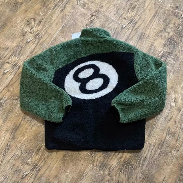 新品 STUSSY 8ボール SHERPA JACKET フリースジャケット L 日本製